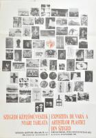 1990 Szegedi képzőművészek nyári tárlata, Szeged-Temesvár, kétoldalas plakát, hajtott, 86x62 cm