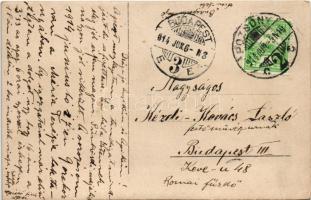 1914 Pozsony, Pressburg, Bratislava; "BUDAPEST" gőzhajó Bécs felé a Dunán / Hungarian pass...