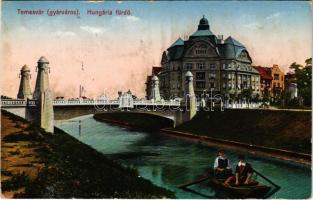 1914 Temesvár, Timisoara; Gyárváros, Hungária fürdő, híd. Feder R. Ferenc kiadása / bath, bridge (felületi sérülés / surface damage)