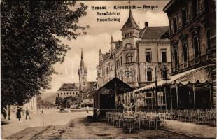 Brassó, Kronstadt, Brasov; Rezső körút, kávéház / Rudolfsring / street view, café