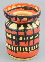 Szombathy Zsuzsa: Retró kerámia váza, jelzett, hibátlan, m: 16,5 cm