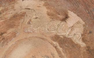 Bella Sári: Retró füles váza, kerámia, jelzett, hibátlan, m: 19 cm