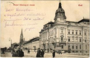 1907 Arad, József főherceg út, Takarékpénztár. Keppich Zsigmond kiadása / street view, savings bank (EK)
