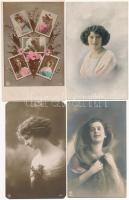 31 db RÉGI motívum képeslap vegyes minőségben: hölgyek / 31 pre-1945 motive postcards in mixed quality: ladies