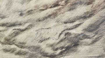 Révész Imre (1859-1945): Ima. Rézkarc, papír, jelzett, sérült. Üvegezett fakeretben. 49x39 cm