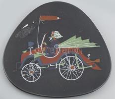 Ü Keramik német figurális tányér, jelzett, hibátlan, d: 22 cm