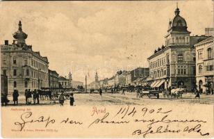 1902 Arad, Andrássy tér, sörcsarnok, üzletek / square, beer hall, shops (EK)
