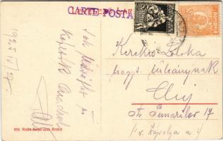 1925 Arad, Andrássy téri részlet, Központi szálloda, étterem és kávéház. Kerpel Izsó kiadása / squar...