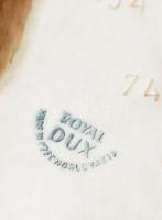 2 db Royal dux porcelán medve figura. Kézzel festett, egyik jelzett, hibátlan