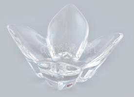 Orrefors üveg kínáló tálka. Jelzett, hibátlan. 18x18 cm