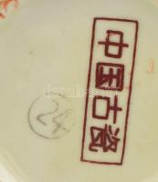 Kínai váza. Mázas kerámia, jelzett, hibátlan 12 cm