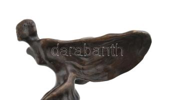 Angyal / Rolls Royce jel? bronz, márvány talapzaton 16 cm