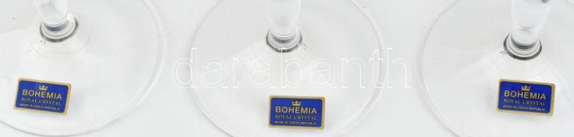 Bohemia kristály boros pohár készlet 6 db . Jelzett, eredeti dobozában, hibátlan. 22 cm