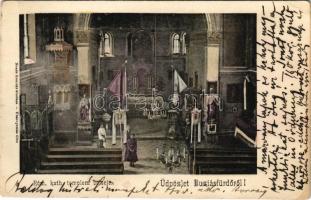 1908 Buziás, Buziásfürdő, Baile Buzias; Római katolikus templom, belső. Nosek Gusztáv kiadása / Catholic church, interior (EK)