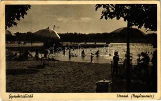 1942 Gyopáros-fürdő (Orosháza), strand naplementekor. Politzer Ferenc kiadása (EK)