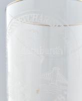 1938 Eucharisztikus kongresszus festett üveg pohár. Hibátlan. 10 cm