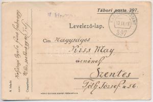 1918 Magyar Királyi 51. Honvéd Gyalog Hadosztály sapkajelvényének képével, Nagyszeben-Brassó-Predeál...