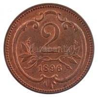 Ausztria 1896. 2h bronz műanyag kapszulában T:1- patina Austria 1896. 2 Heller bronze in plastic capsule C:AU patina Krause KM#2801