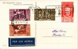 1938 Auf Panzerschiff Cavour während der Flottenparade / Adolf Hitler, Benito Mussolini and Victor E...