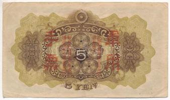 Kína / Japán megszállás 1938-1944. 5Y T:III 
China / Japanese occupation 1938-1944. 5 Yen C:F
Krau...