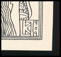 Kozma Lajos (1884-1948): Egyesülés. Cinkográfia, papír, jelzett a cinkográfián, 19,5×16,5 cm