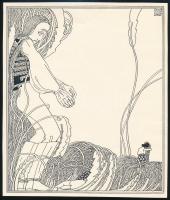 Kozma Lajos (1884-1948): Csak a halál választ el. Cinkográfia, papír, jelzett a cinkográfián, 19,5×16,5 cm