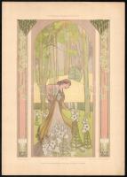 cca 1900 Dekorative Vorbilder, 4 db szecessziós nyomat. Karel Spillar (1871-1939) és R Ruepp művei. ...