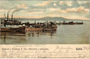 1904 Siófok, Halászat a Balatonon II. rész. Előkészület a halászatra. Ellinger Ede cs. és kir. udvari fényképész kiadása (EK)