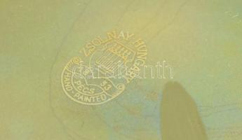 Zsolnay eozin mázas szivar hamutartó d: 16 cm Jelzett, hibátlan