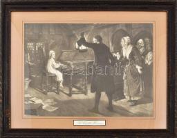 Dicksee, Margaret Isabel (1858-1903) után: A gyerek Händel (The child Händel). Fénynyomat, papír, jelzés nélkül. Üvegezett fakeretben, 36×50,5 cm