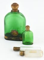 4 db parfümös üveg réz kupakokkal 6-10 cm