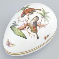 Herendi Rotschild mintás porcelán tojás. Kézzel festett, jelzett, hibátlan. 16 cm