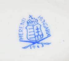 3 db Herendi fácán mintás porcelán tálka. Kézzel festett, jelzett, kis kopással d: 7 cm, 12x8 cm