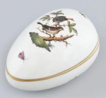 Herendi Rotschild mintás porcelán tojás. Kézzel festett, jelzett, hibátlan. 13 cm