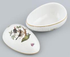 Herendi Rotschild mintás porcelán tojás. Kézzel festett, jelzett, hibátlan. 13 cm