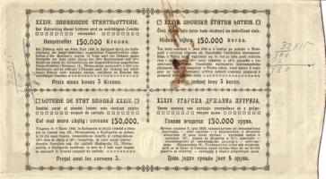 1920. "34. Magyar Állami Sorsjáték" sorsjegy 5K T:I-