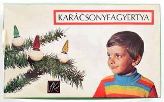 Retro karácsonyi fényfüzér eredeti dobozában karácsonyfagyertya elektromos