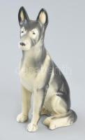 MOM kunstporzelan kutya figura, Kézzel festett, jelzett, hibátlan. 12 cm