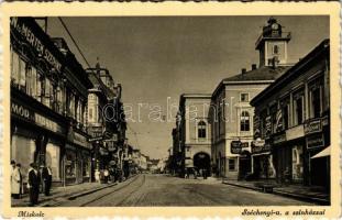 Miskolc, Széchenyi utca, színház, Lola illatszertár, Dr. Braun Tibor, dohány, Bodnár Dezső, Szántó Mór és Társa üzlete, kávéház