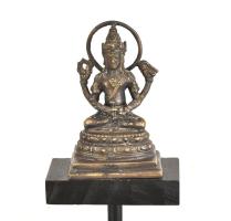 Jelzés nélkül: Buddha és Shiva. Öntött patinázott bronz, masszív installációs fakerettel. 60x60cm