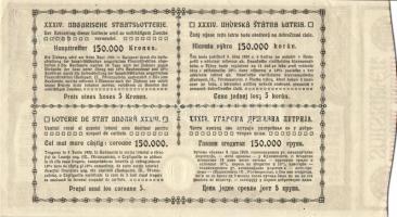 1920. "34. Magyar Állami Sorsjáték" sorsjegy 5K T:I-