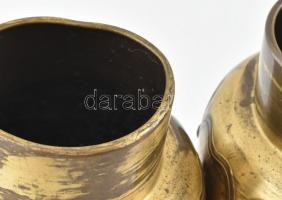 2 db WMF szecessziós réz váza, kézzel készített, kopással, horpadással, jelzett, m:32 cm
