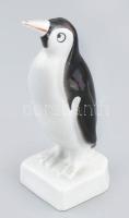 Aquincum porcelán pingvin. Kézzel festett, jelzett, lepattanással 12 cm