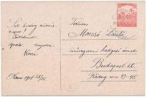 1918 Kassa, Kosice; Nemzeti színház, virágágyás / theatre, flower bed