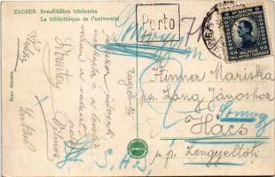 Zagreb, Zágráb; Sveucilistna bibiloteka / library of the university + Porto