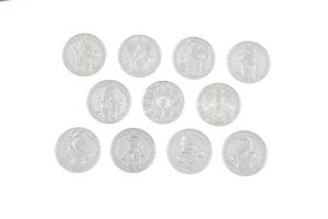 Nagy-Britannia 2016-2021. 5P Ag (2 uncia/0.999/11xklf) "A királynő állatai" sorozat teljes...