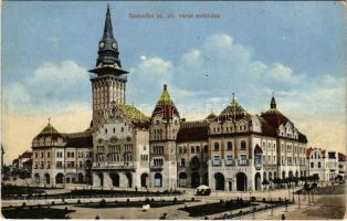 1913 Szabadka, Subotica; Szab. kir. város székháza, Taussig Vilmos üzlete / town hall, shop