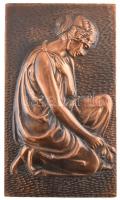 Szovjet préselt réz falikép, római hölgy, 34x19,5 cm