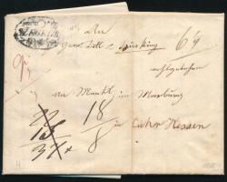 1846 Félportós levél Németországba "SZEGEDIN" - "MARBURG"
