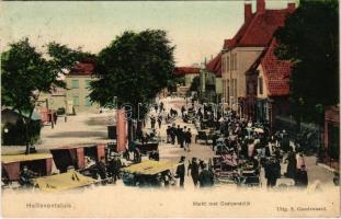 1906 Hellevoetsluis, Markt met Oostzanddijk, Uitg. S. Goudswaard / market